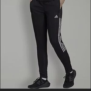 Adidas Women's Black Joggers with White Stripes